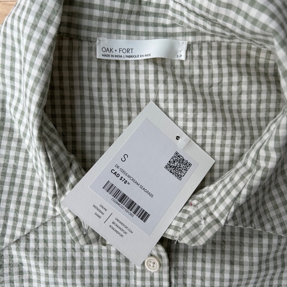 GINGHAM GREEN+CREAM COLLARED DRESS - Picture 5 of 5